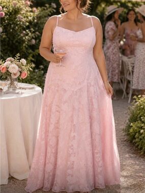 Blush Pink Spaghetti-Strap Maxi Dress